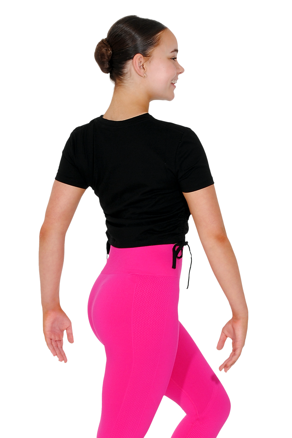 Kurzärmliges, gerüschtes Crop-Top aus TriDri®-Baumwolle