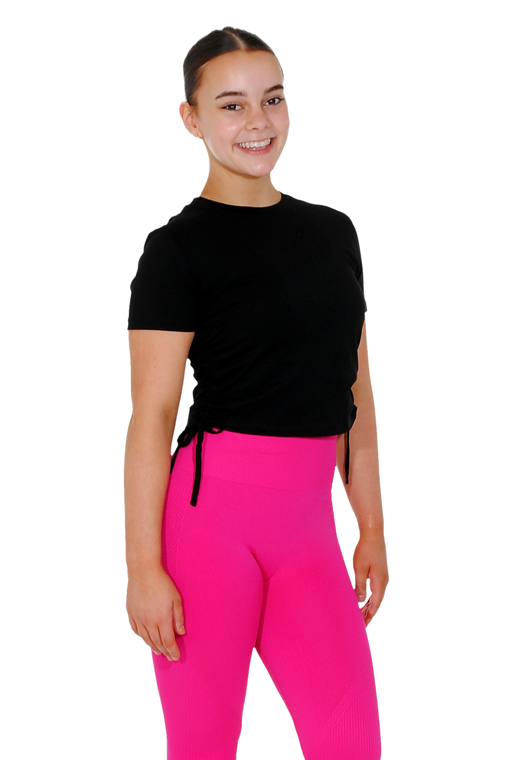 Kurzärmliges, gerüschtes Crop-Top aus TriDri®-Baumwolle