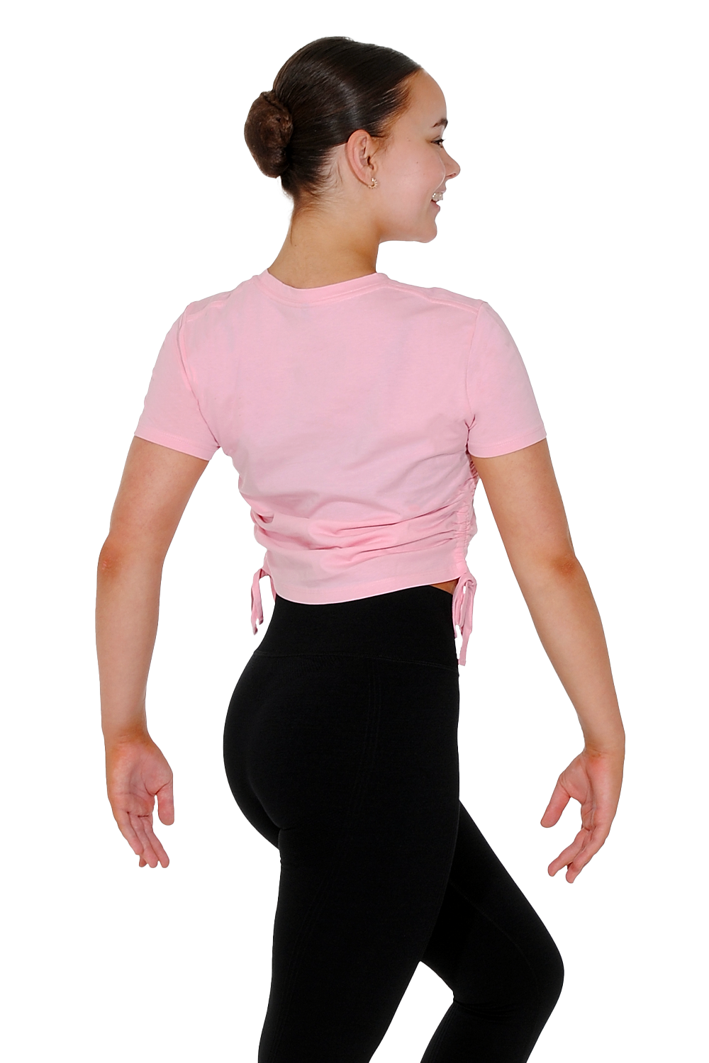 Kurzärmliges, gerüschtes Crop-Top aus TriDri®-Baumwolle