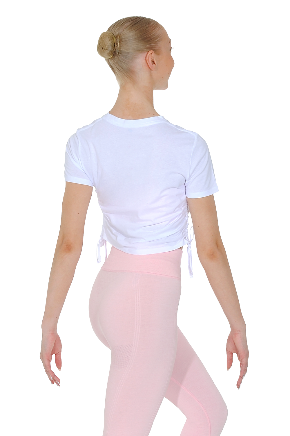 Kurzärmliges, gerüschtes Crop-Top aus TriDri®-Baumwolle