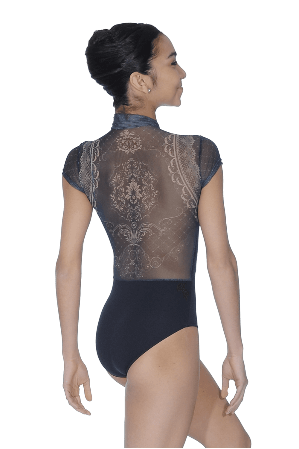 Ballet Rosa Eve Samt Trikot mit Frontreißverschluss