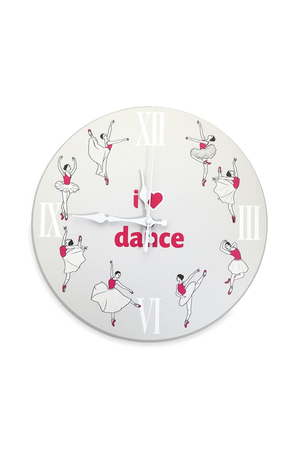 Girardi Wanduhr „I ♥ Dance Ballerina“ in Weiß und Rosa