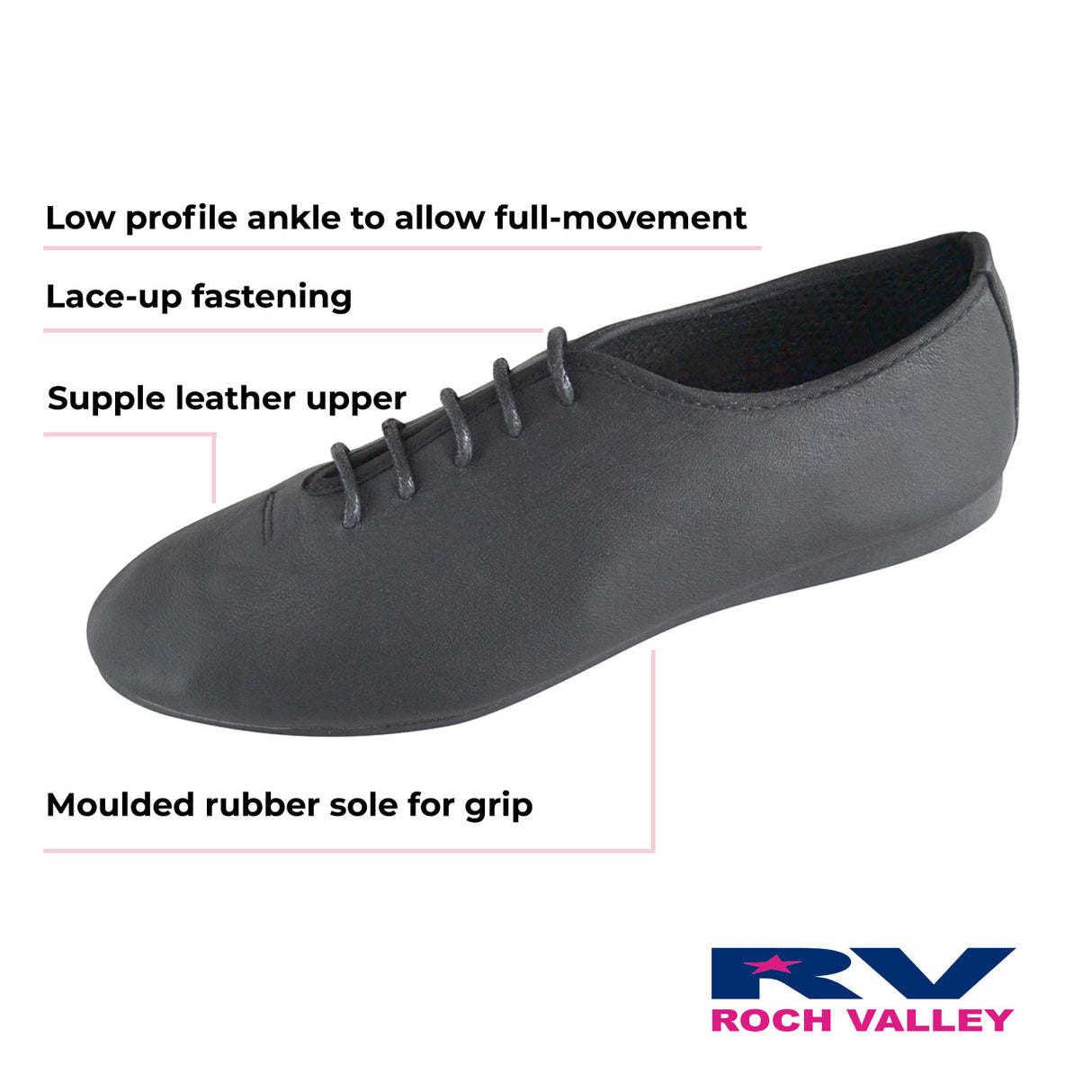 Roch Valley Leather Rubber Sole Jazz Shoes