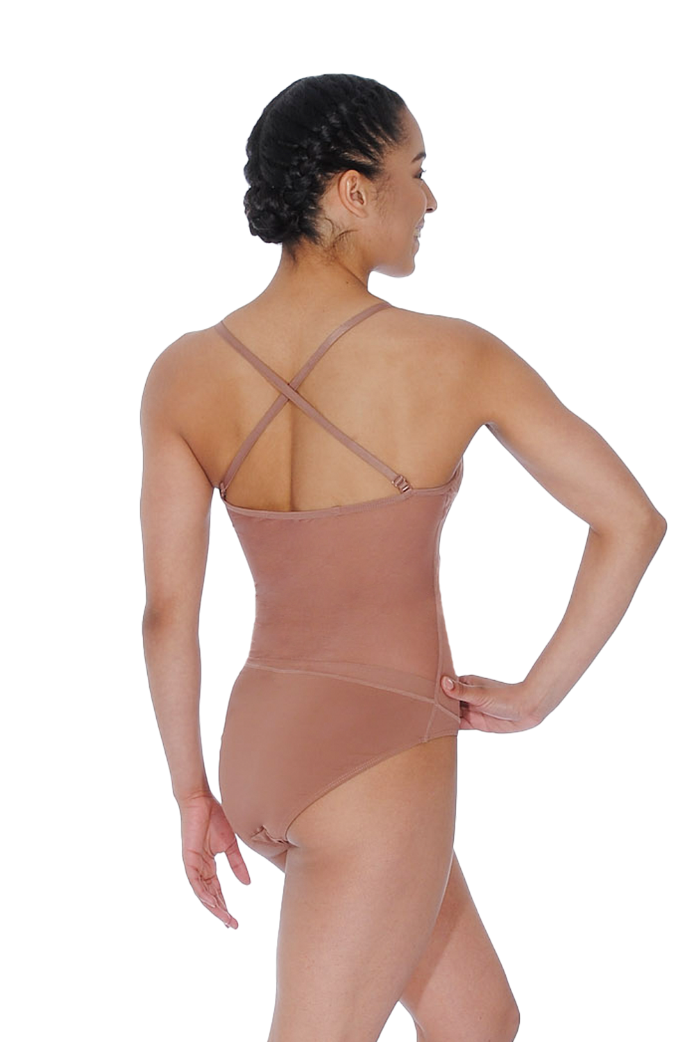 Capezio Tiefgeschnittenes Tanztrikot mit Netzstoff in der Taille für Damen