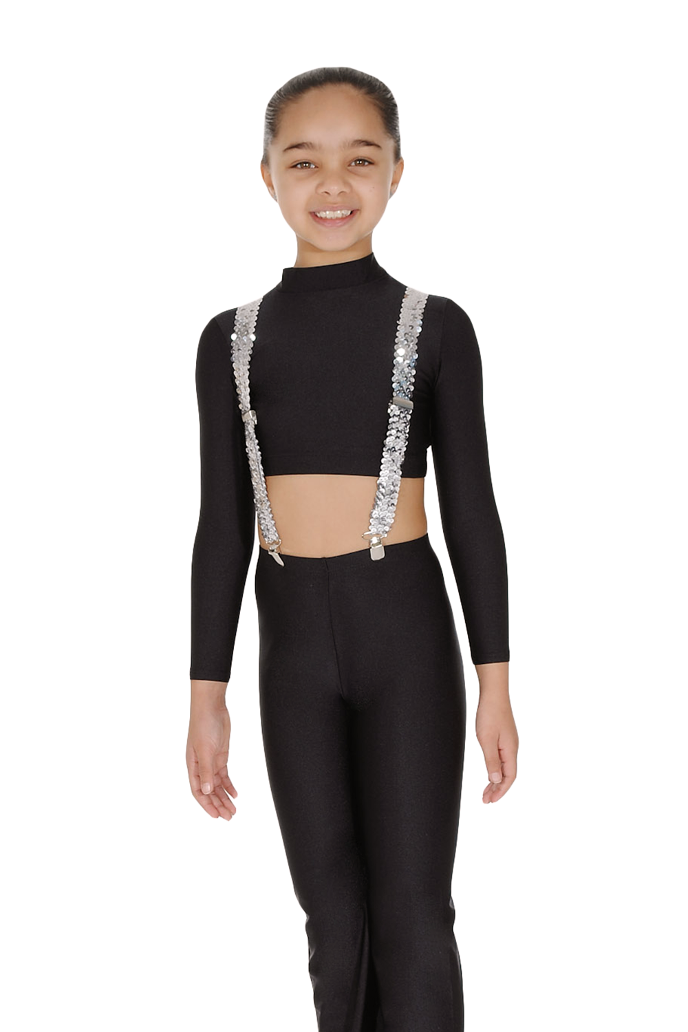 Hosenträger mit silbernen Pailletten