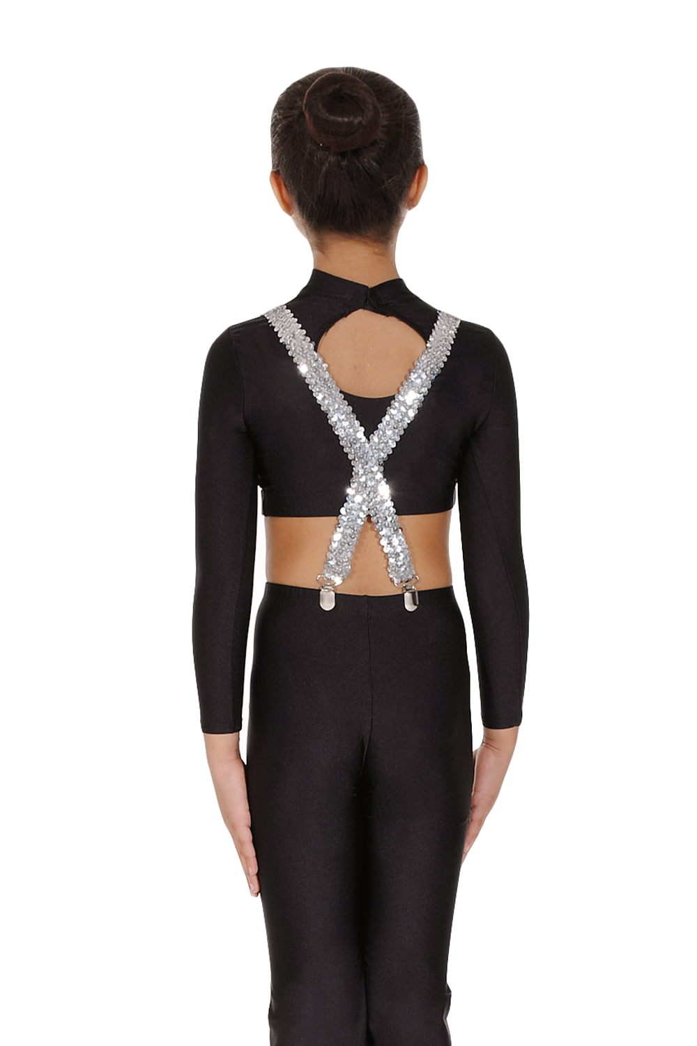 Hosenträger mit silbernen Pailletten