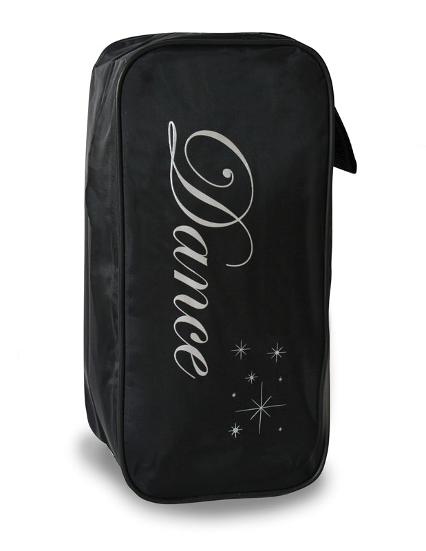 Roch Valley Black Shoe Bag with Silver Print
