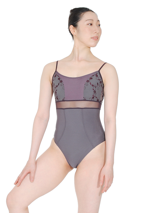DellaLo' Brigid Strappy Embroidered Leotard