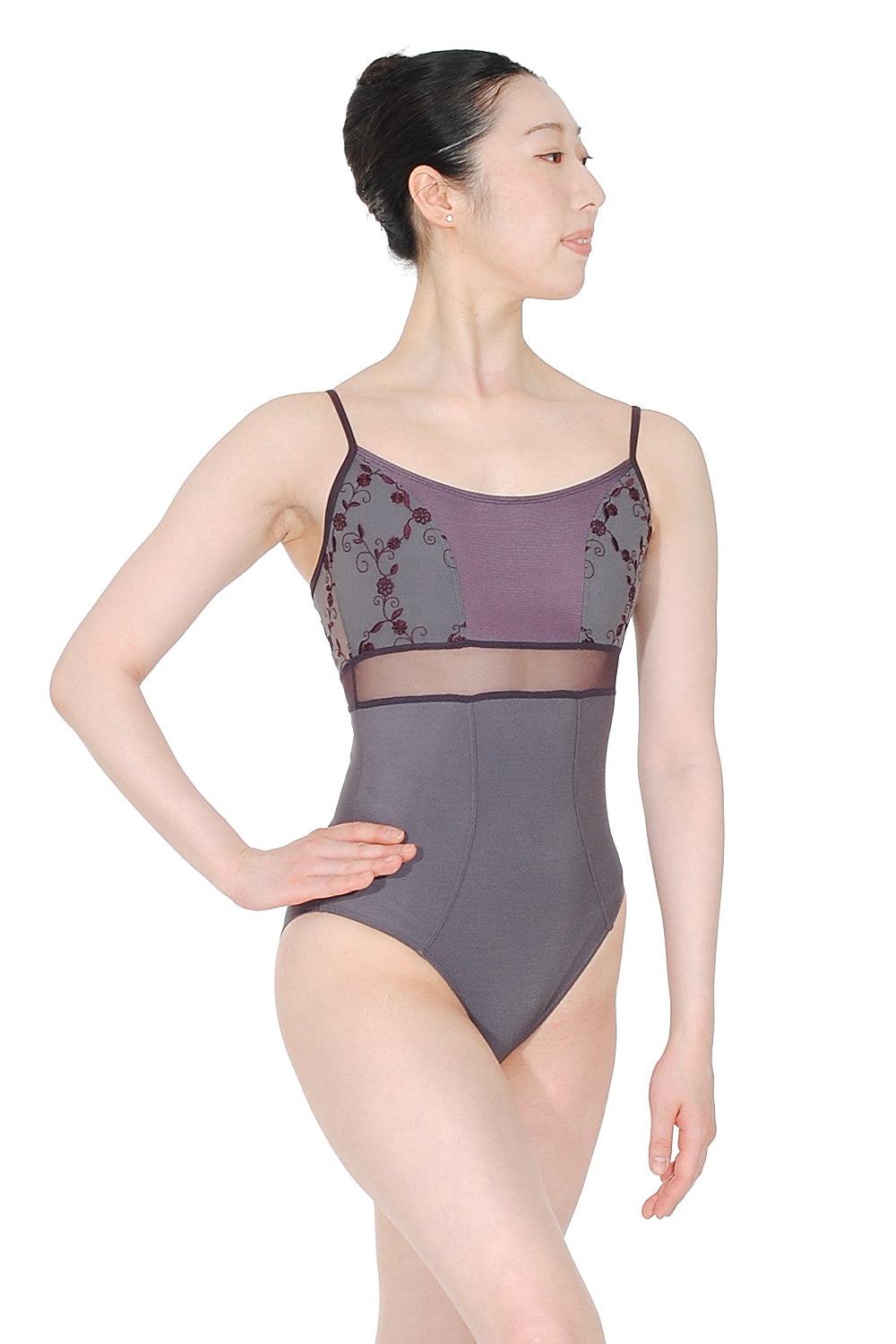 DellaLo' Brigid Strappy Embroidered Leotard