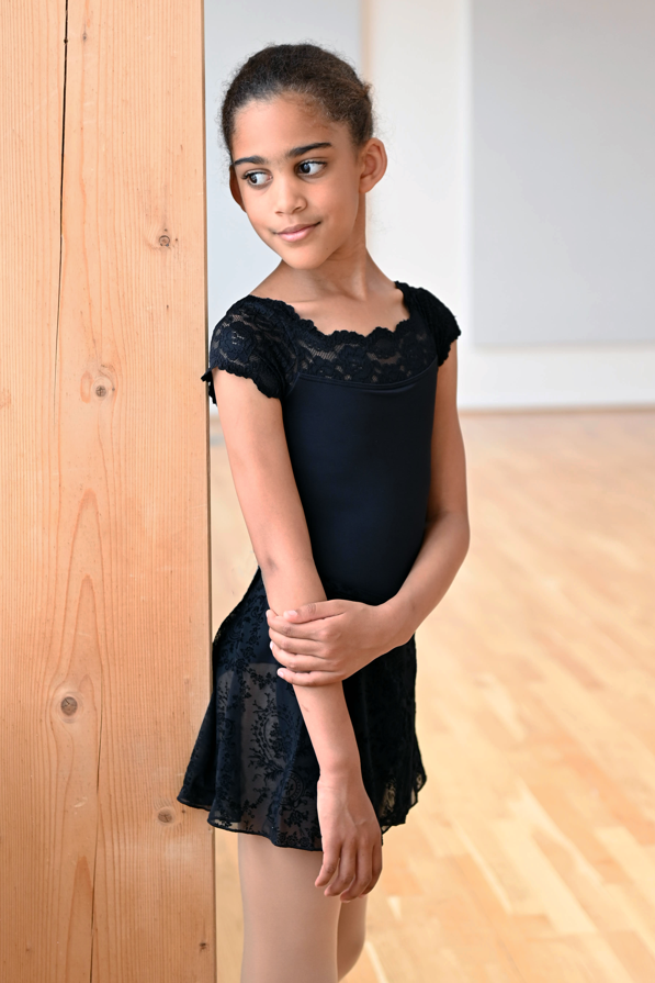 So Danca Childs Cap Sleeve Lace Top Leotard