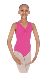 Capezio Kinder Trikot mit geraffter Vorderseite und Spaghettiträgern