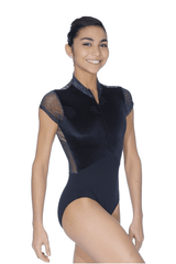 Ballet Rosa Eve Samt Trikot mit Frontreißverschluss