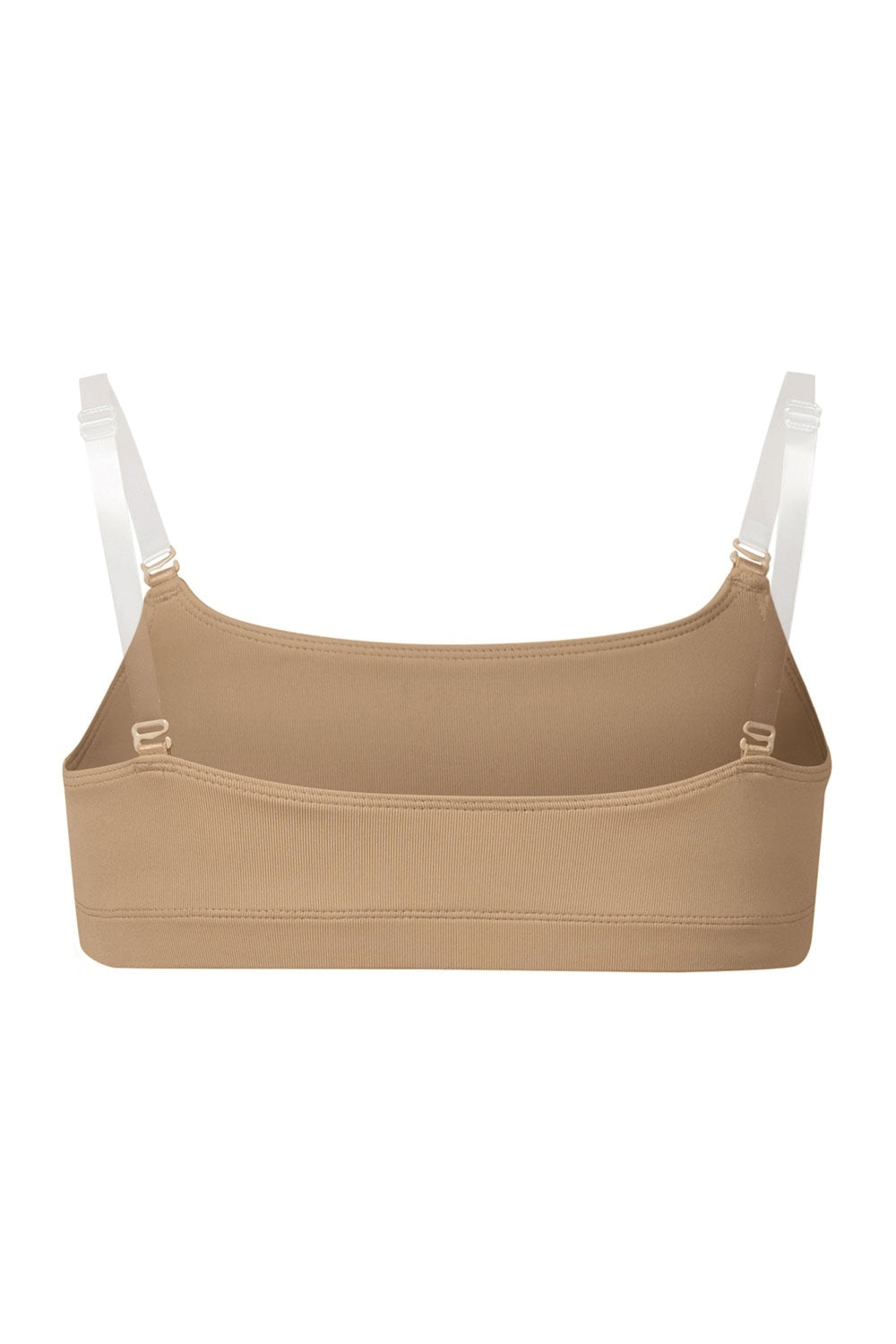 Bloch Leia Crop BH Top fur Madchen in 4 Hauttonen. Transparente Trager. Dancewear Central