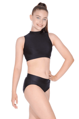 Roch Valley Nylon/Lycra Crop Top mit Stehkragen