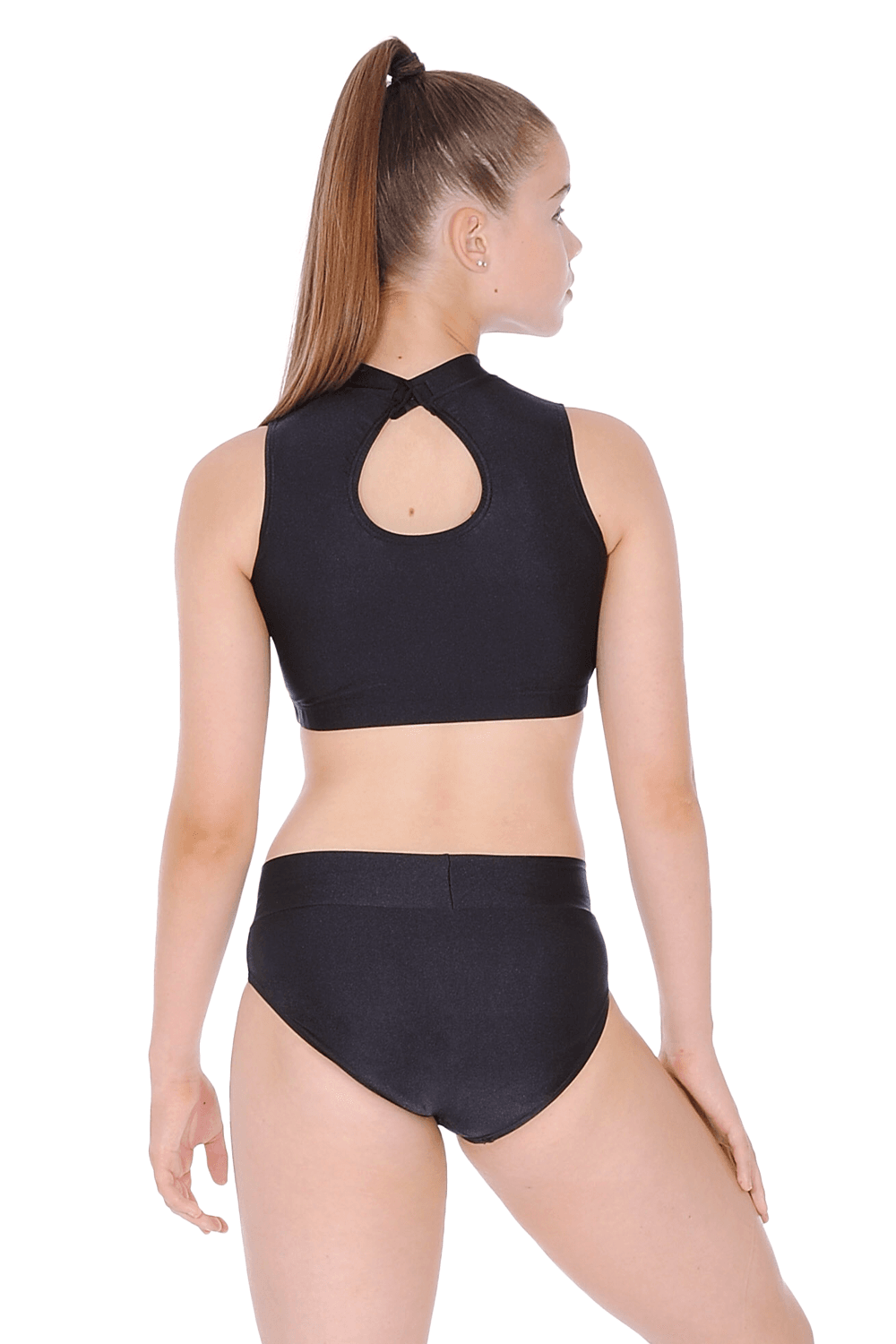 Roch Valley Nylon/Lycra Crop Top mit Stehkragen