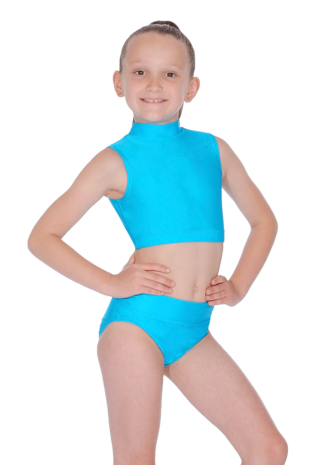 Roch Valley Nylon/Lycra Crop Top mit Stehkragen