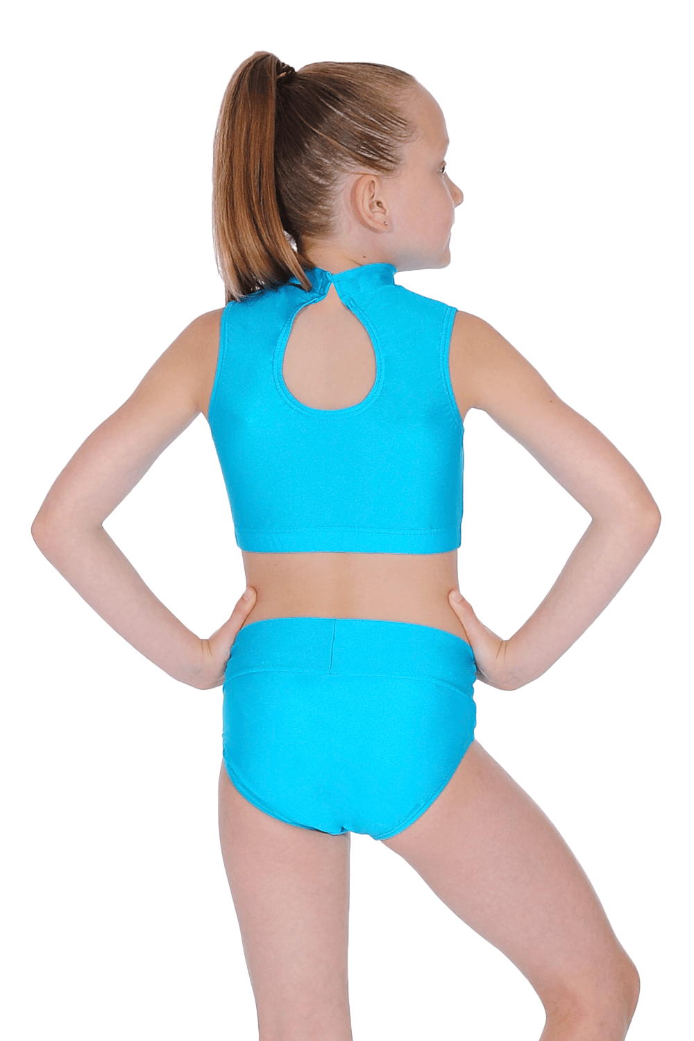 Roch Valley Nylon/Lycra Crop Top mit Stehkragen