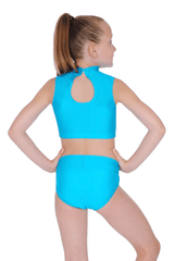 Roch Valley Nylon/Lycra Crop Top mit Stehkragen