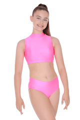 Roch Valley Nylon/Lycra Crop Top mit Stehkragen